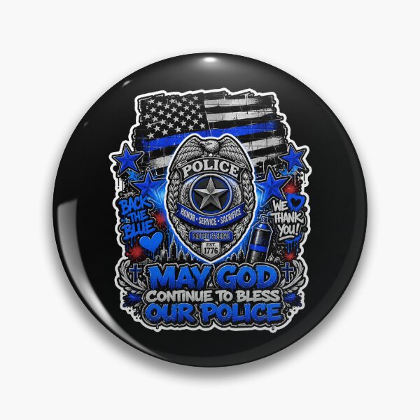 Item preview, May God Bless Our Police Christian Back The Blue Faith Gift designed and sold by ConCeptGifts.