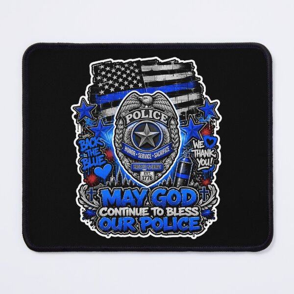Item preview, May God Bless Our Police Christian Back The Blue Faith Gift designed and sold by ConCeptGifts.