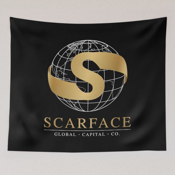 Item preview, Scarface Gold Ribbon S Logo Luxury Mob Art designed and sold by Enea Kelo.