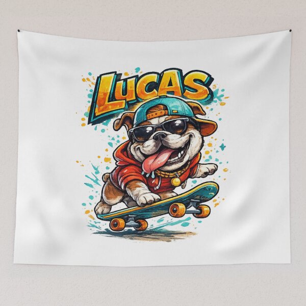 Item preview, Lucas – Cool Cartoon Name Mascot Sticker designed and sold by AlexLineArt.