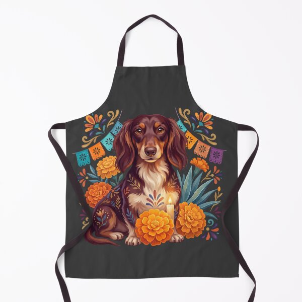 Item preview, Día de los Muertos Marigold Dachshund designed and sold by MythicCotton.