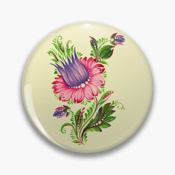 Item preview, Red-violet flower, Ukraine art, Petrykivka style, author's drawing designed and sold by Sunflower-7.
