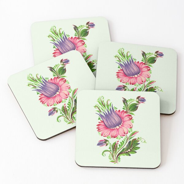 Item preview, Red-violet flower, Ukraine art, Petrykivka style, author's drawing designed and sold by Sunflower-7.