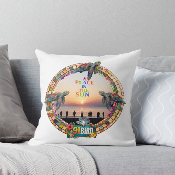 Item preview, Zushi Beach Sunset with Rainbow Sea Turtles - A Place in the Sun designed and sold by Plus91BIRD.