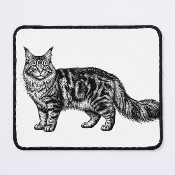 Item preview, Maine coon - Realistic Black and White designed and sold by Minimalisticaly.