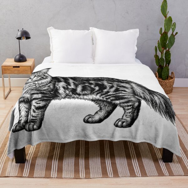 Item preview, Maine coon - Realistic Black and White designed and sold by Minimalisticaly.