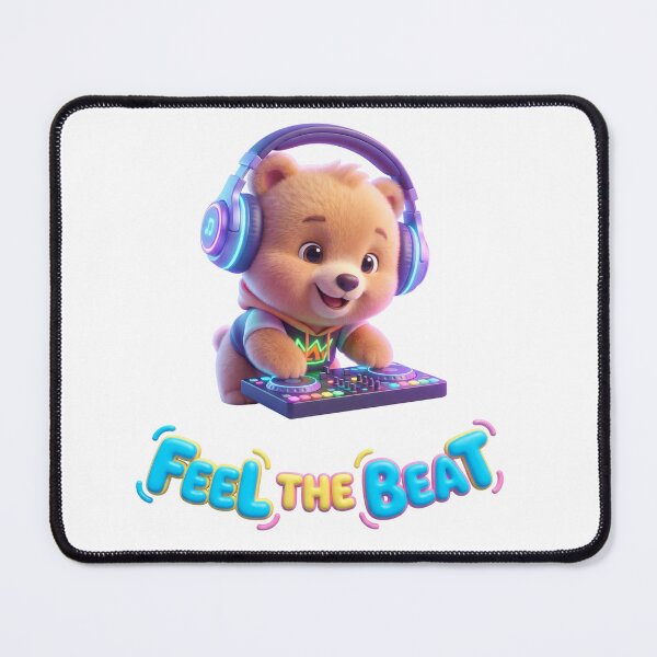 Item preview, Cute 3D Cartoon DJ Bear - Feel The Beat designed and sold by colormystory.