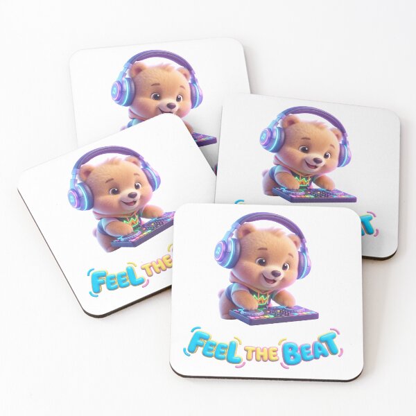 Item preview, Cute 3D Cartoon DJ Bear - Feel The Beat designed and sold by colormystory.