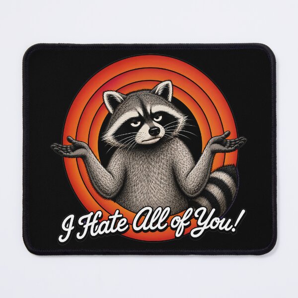 Item preview, Funny Raccoon Shrug Shirt - I Hate All of You! Sarcastic Raccoon T-Shirt - Introvert Humor Graphic Tee - Cute Trash Panda Gift designed and sold by QuirkyCloud Designs.