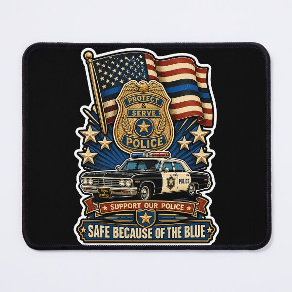 Item preview, Safe Because Of The Blue Support Our Police Vintage Retro Gift designed and sold by ConCeptGifts.