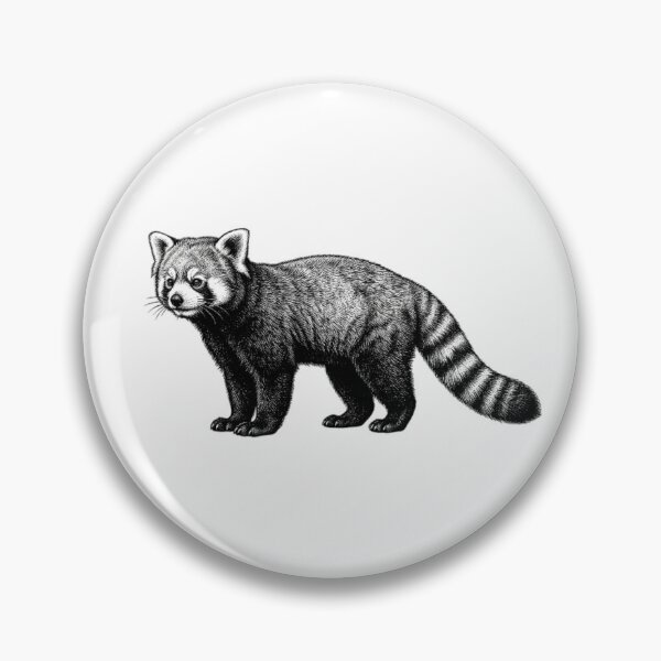 Item preview, Red Panda - Realistic Black and White designed and sold by Minimalisticaly.