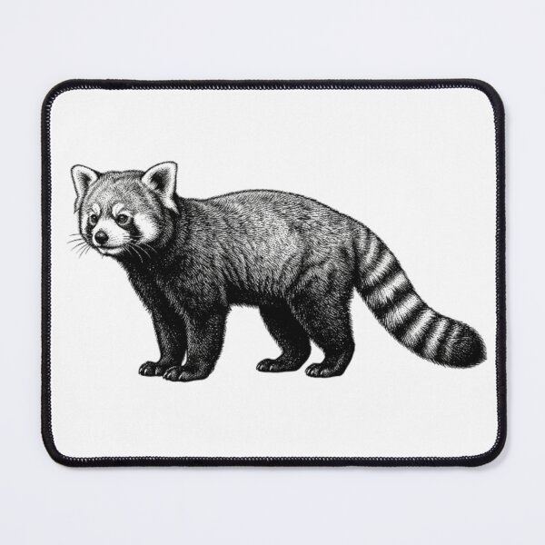 Item preview, Red Panda - Realistic Black and White designed and sold by Minimalisticaly.