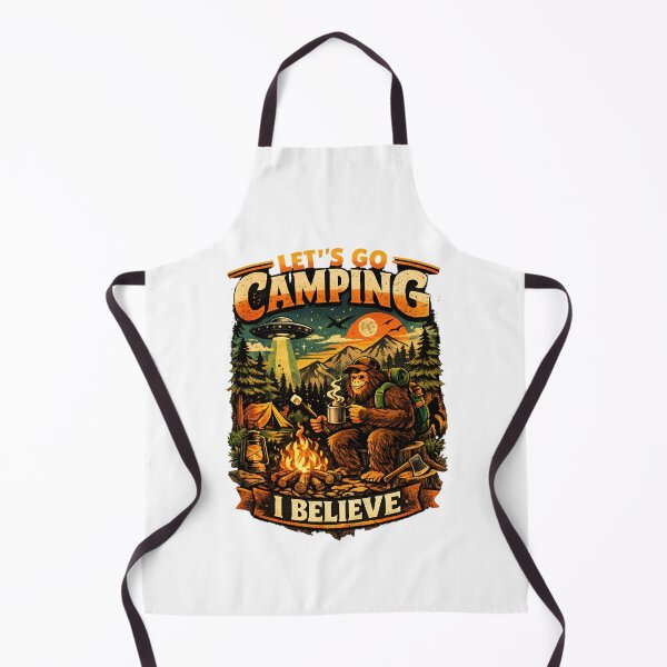 Item preview, Let's Go Camping – Bigfoot Campfire Vintage Retro Sasquatch Design designed and sold by PT PROJECT.