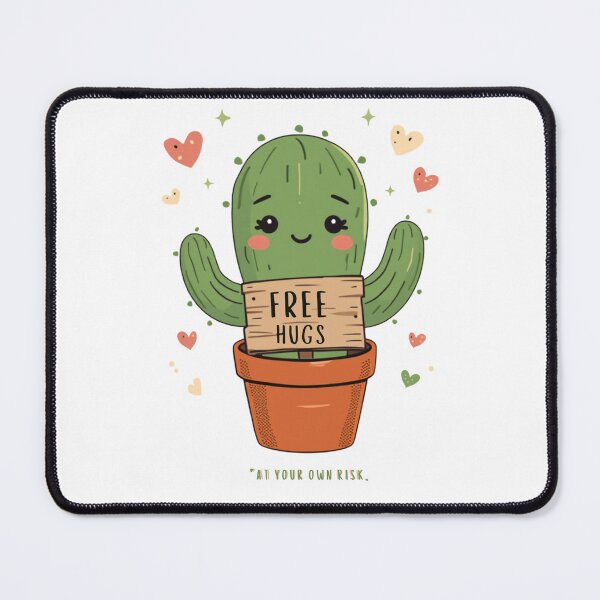 Item preview, Free Hugs Cactus Kawaii Cute Ironic Plant Lover Gift designed and sold by The Fine Print by BassAddict.
