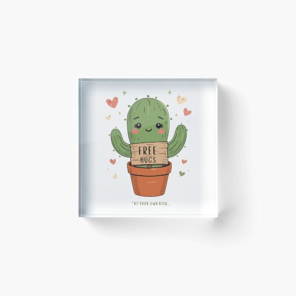 Item preview, Free Hugs Cactus Kawaii Cute Ironic Plant Lover Gift designed and sold by BassAddict.