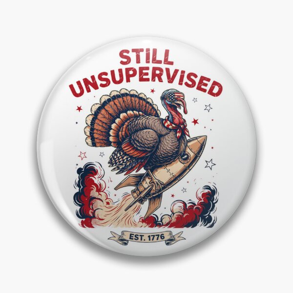 Item preview, Still Unsupervised Patriotic Turkey Aviator Rocket Est 1776 Tee v1 designed and sold by DarylWelsh2024.