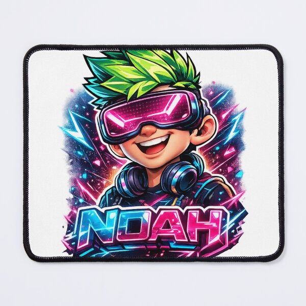 Item preview, Noah – Futuristic Cartoon Name Mascot Sticker designed and sold by AlexLineArt.
