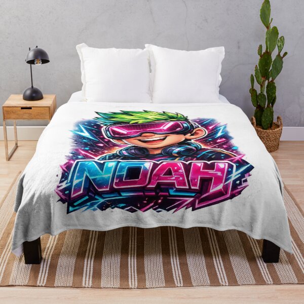Item preview, Noah – Futuristic Cartoon Name Mascot Sticker designed and sold by AlexLineArt.