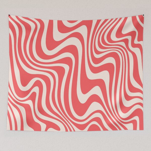 Item preview, Liquid Swirl Retro Abstract in pink and Cream. designed and sold by Differenceee.