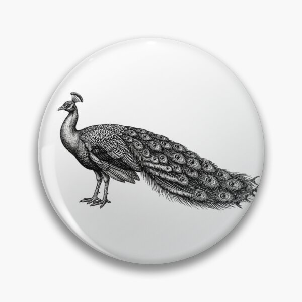 Item preview, Peacock - Realistic Black and White designed and sold by Minimalisticaly.