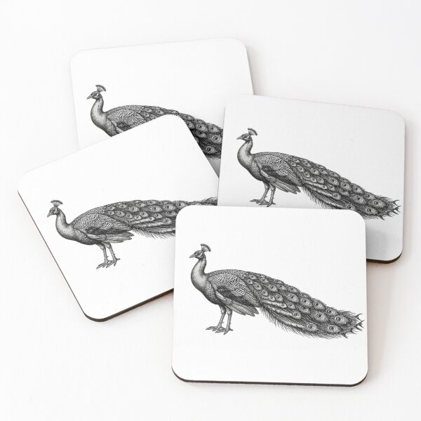 Item preview, Peacock - Realistic Black and White designed and sold by Minimalisticaly.