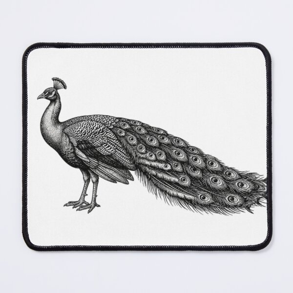 Item preview, Peacock - Realistic Black and White designed and sold by Minimalisticaly.