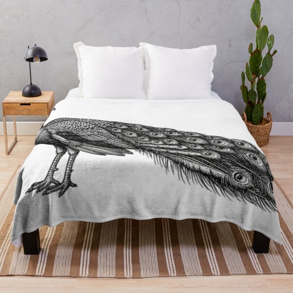 Item preview, Peacock - Realistic Black and White designed and sold by Minimalisticaly.