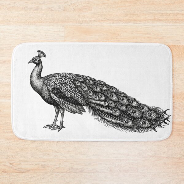 Item preview, Peacock - Realistic Black and White designed and sold by Minimalisticaly.