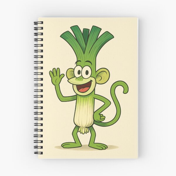 Item preview, Cheerful monkey with leek designed and sold by Elektra9.