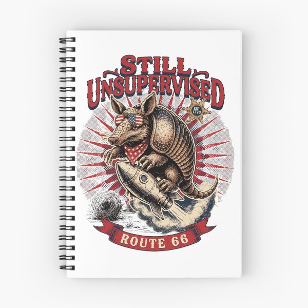Item preview, Still Unsupervised Patriotic Armadillo Route 66 Rocket Tee designed and sold by DarylWelsh2024.