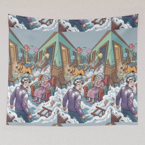 Item preview, Tea Time Through the Chaos — A Whimsical Canine Adventure designed and sold by TreatLLC.