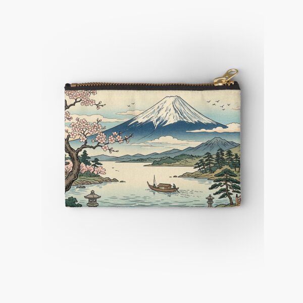 Item preview, Mount Fuji Cherry Blossom Landscape – Japanese Ukiyo-e Inspired Wall Art, Sakura Scenic Print, Traditional Japan Nature Illustration, Zen Asian Decor, Vintage Travel Poster designed and sold by Zaitmiprints.