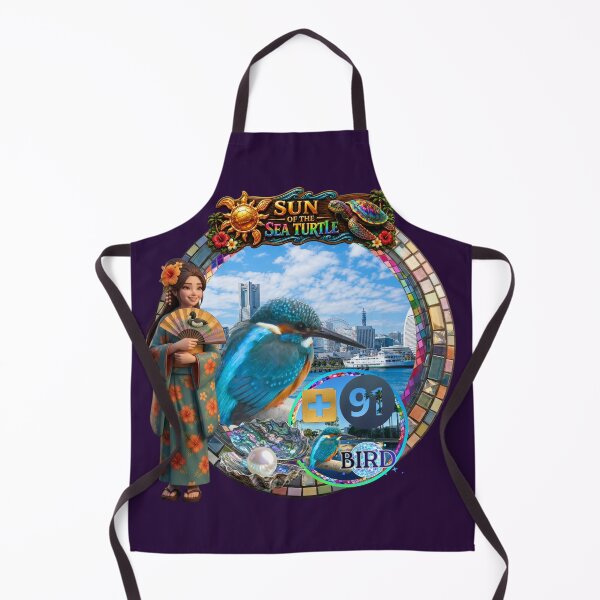 Item preview, Sun of the Sea Turtle with Kimono Island Hime & Ace Kingfisher Johnny! designed and sold by Plus91BIRD.