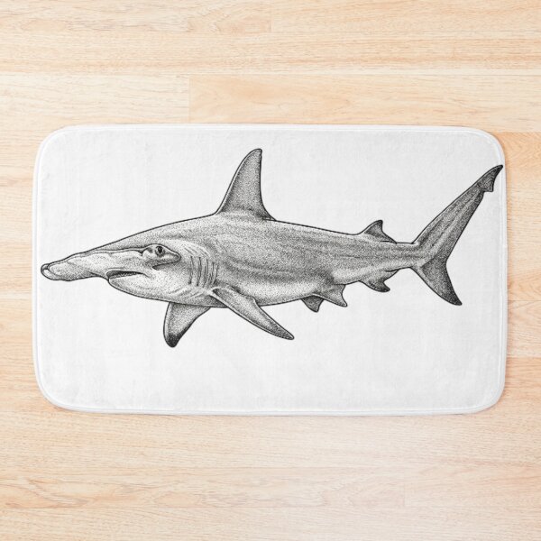 Item preview, Hammerhead shark - Realistic minimalistic black and white designed and sold by Minimalisticaly.