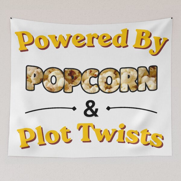 Item preview, Powered By Popcorn & Plot Twists designed and sold by The Bearded Dandy.