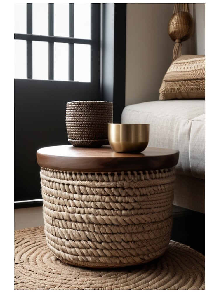 Thumbnail 3 von 3, Tuch, Interior Design - Woven Side Table, Bohemian Style designt und verkauft von Reverso-Design.