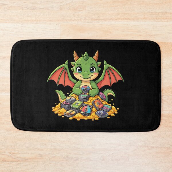 Item preview, Cute Gamer Dragon Hoarding Video Games Retro CD Disc designed and sold by KCasual.