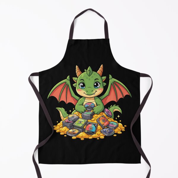 Item preview, Cute Gamer Dragon Hoarding Video Games Retro CD Disc designed and sold by KCasual.