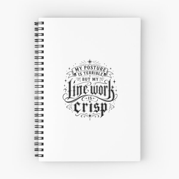 Item preview, My Posture Is Terrible But My Linework Is Crisp - Funny Tattoo Artist Gift  designed and sold by LazyGalStudio.