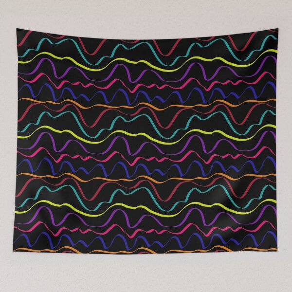 Item preview, Neon Frequency Waves: Luxury Abstract Ribbon & Dark Synth Pattern designed and sold by ThiagoSDantas.