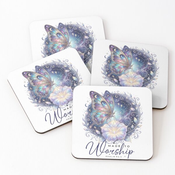 Item preview, Celestial Butterfly Made to Worship Flower like a pearl and butterfly made of jewel like colors purple and blue white vine encircled constellations and flower buds designed and sold by Lori Richardson.