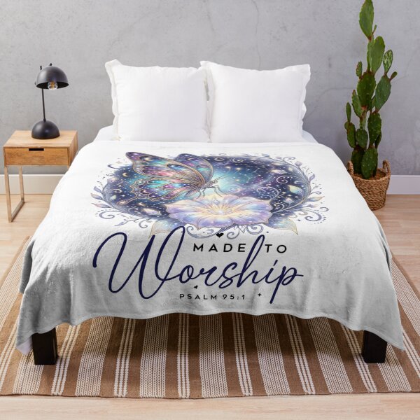 Item preview, Celestial Butterfly Made to Worship Flower like a pearl and butterfly made of jewel like colors purple and blue white vine encircled constellations and flower buds designed and sold by Lori Richardson.