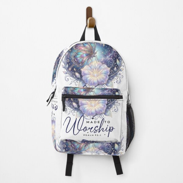 Item preview, Celestial Butterfly Made to Worship Flower like a pearl and butterfly made of jewel like colors purple and blue white vine encircled constellations and flower buds designed and sold by Lori Richardson.