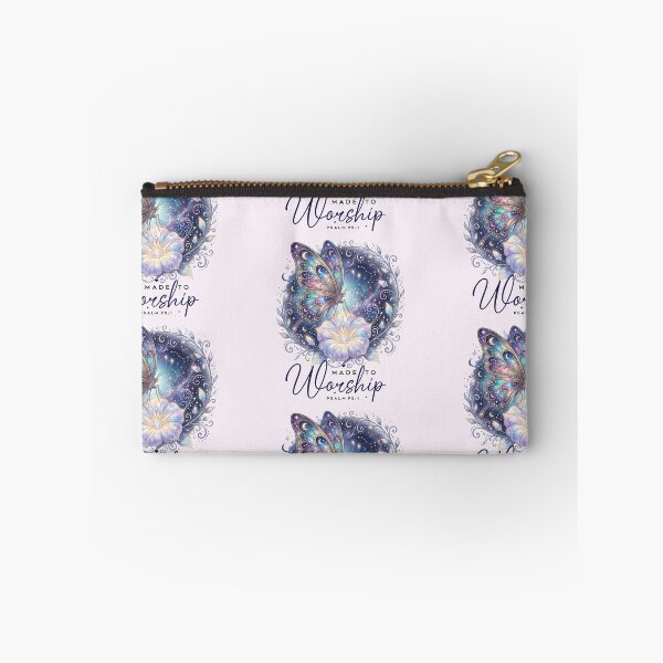 Item preview, Celestial Butterfly Made to Worship Flower like a pearl and butterfly made of jewel like colors purple and blue white vine encircled constellations and flower buds designed and sold by Lori Richardson.