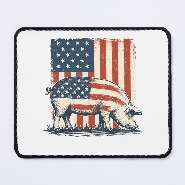 Item preview, Vintage American Flag Pig Farm Animal Patriotic Retro designed and sold by Moizento.