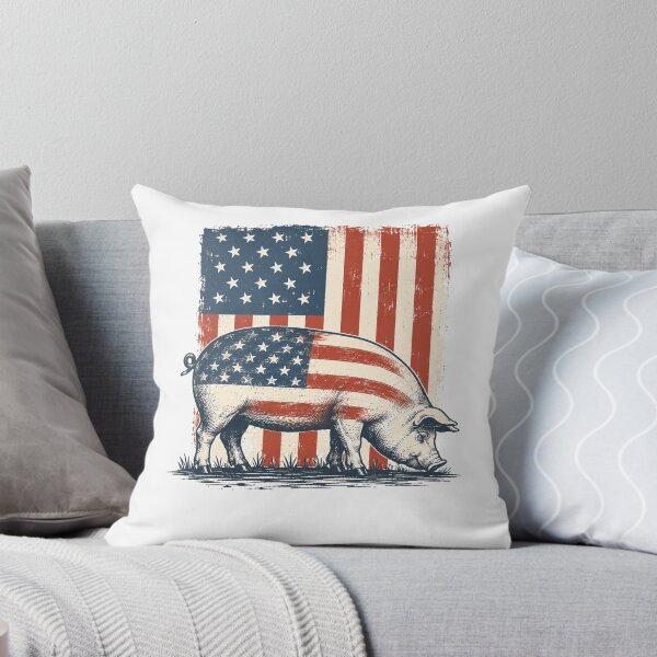 Item preview, Vintage American Flag Pig Farm Animal Patriotic Retro designed and sold by Moizento.