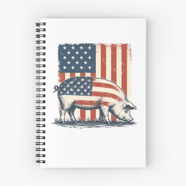 Item preview, Vintage American Flag Pig Farm Animal Patriotic Retro designed and sold by Moizento.