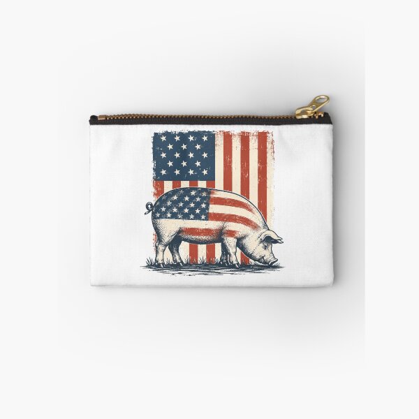 Item preview, Vintage American Flag Pig Farm Animal Patriotic Retro designed and sold by Moizento.