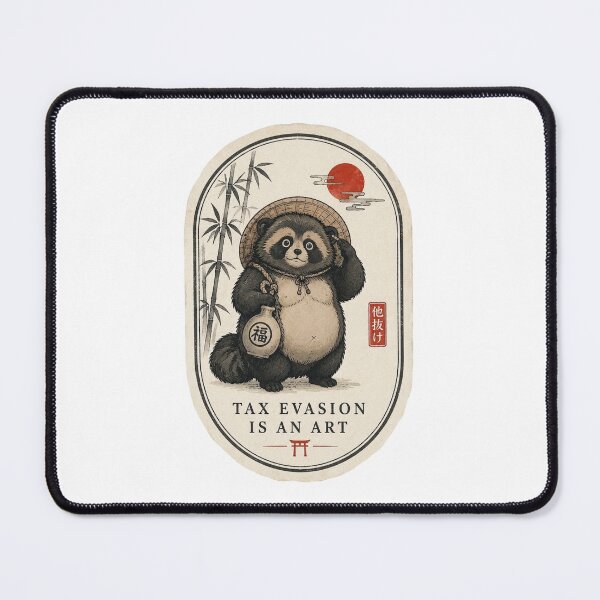 Item preview, Tanuki Japanese Raccoon Dog — Tax Evasion Is an Art | Ukiyo-e Style Humor designed and sold by Qorvun.