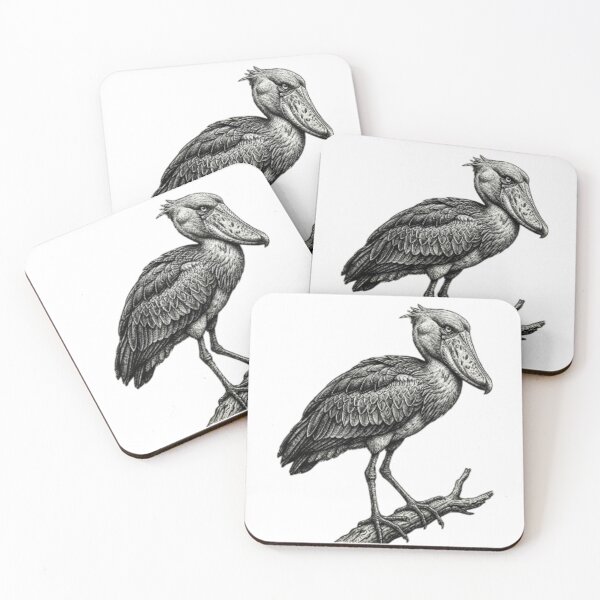 Item preview, Shoebill - Realistic minimalistic black and white designed and sold by Minimalisticaly.